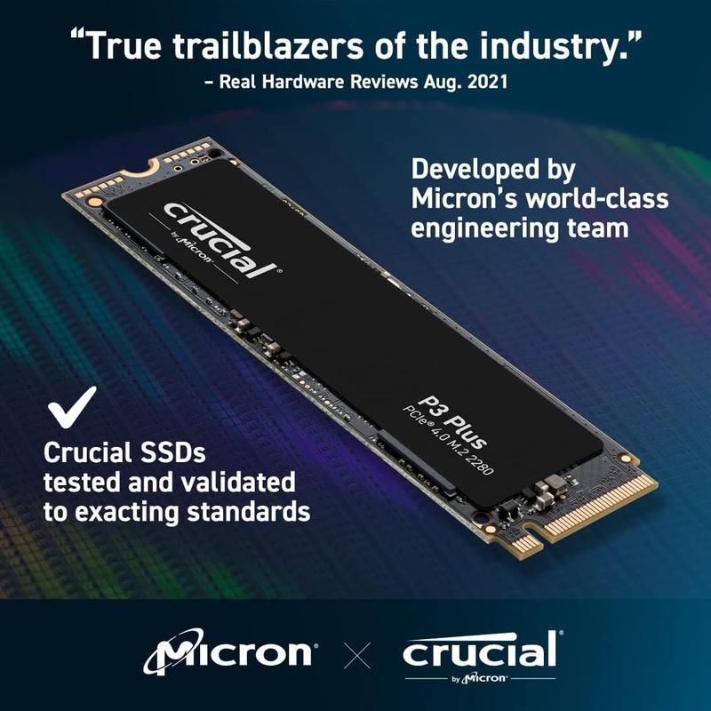 内蔵型SSD crucial P3 Plus NVMe M.2 Gen4x4 4TB SSD Crucial P3 Plus 4TB M.2 2280 NVMe PCIe 4.0 - Alta Velocidade e